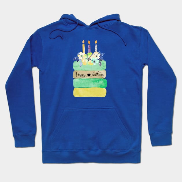 Happy birthday green Cake Hoodie by Anines Atelier